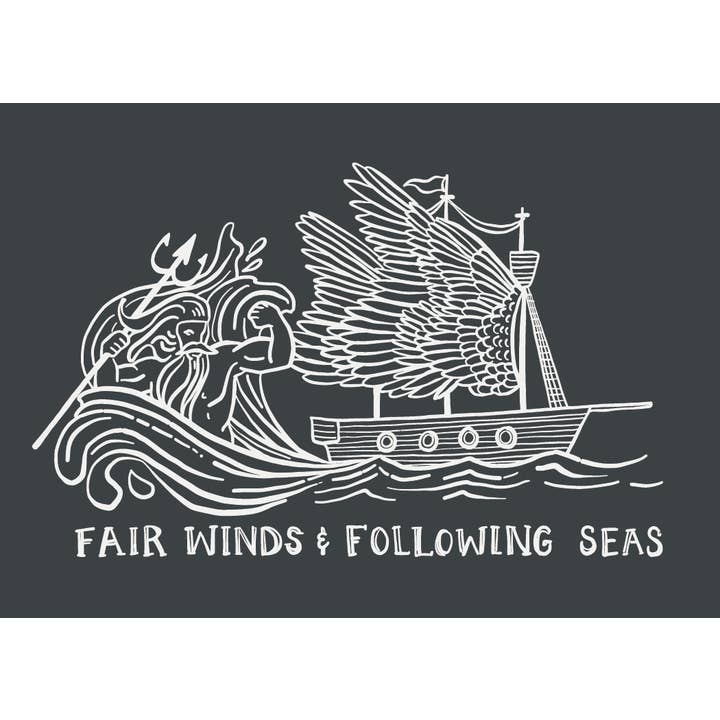 Fair Winds Greeting Card for wholesale by Salmon Sisters