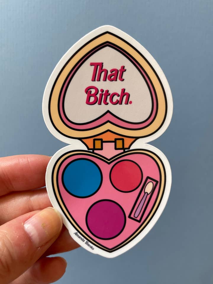 Pegatina/imán de maquillaje feminista con afirmación de Barbie, color rosa para venta al por mayor de A.J.B- art goodies