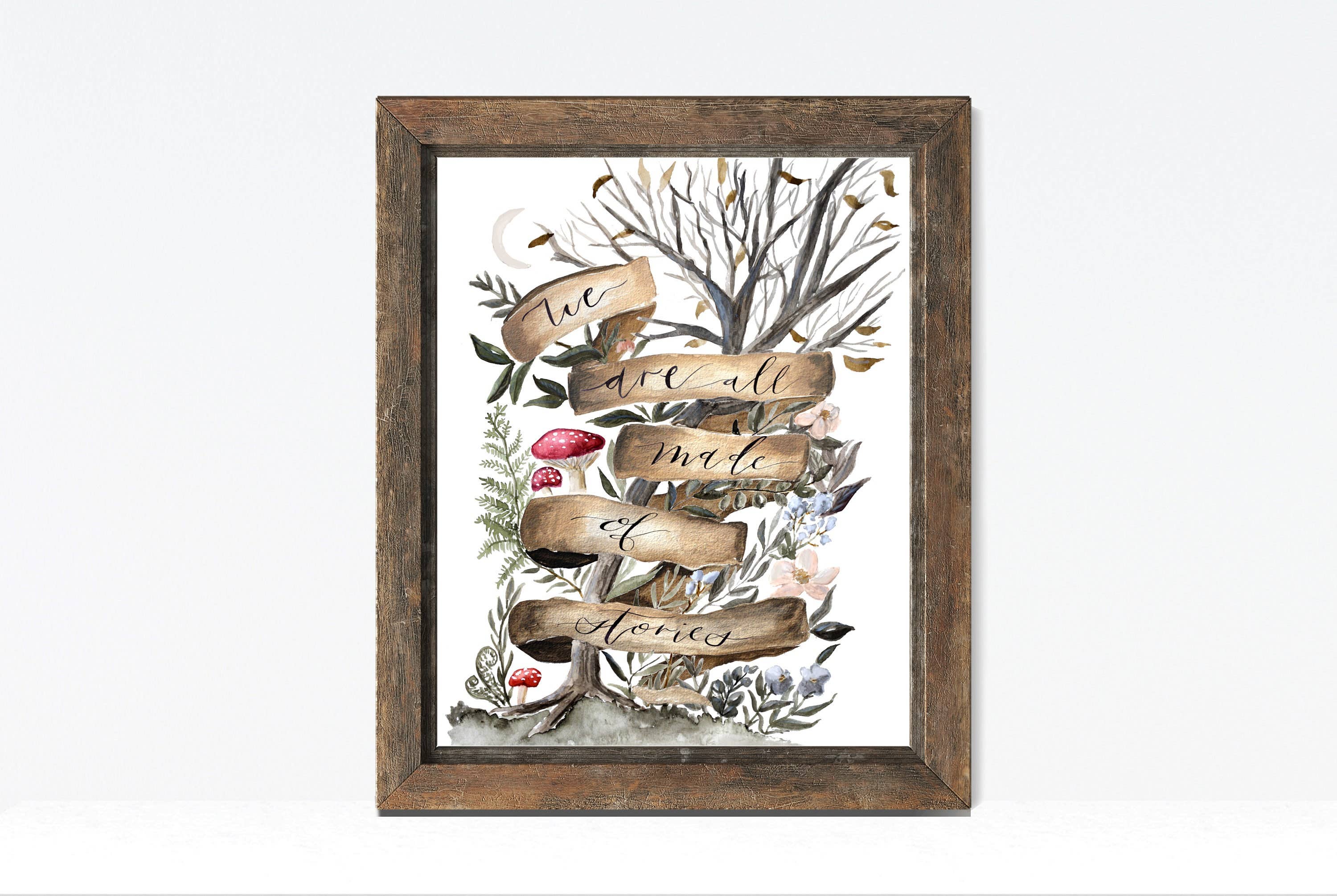 Fox and Wild - Vente Affiche d'art - Nous sommes tous faits d'histoires/Imprimé forêt fantaisiste5