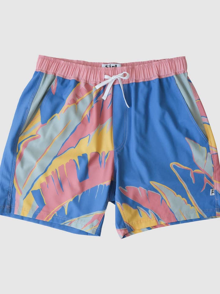 The Tropical Vintage Resort Shorts- Pink & Blue for wholesale by SIRL the brand