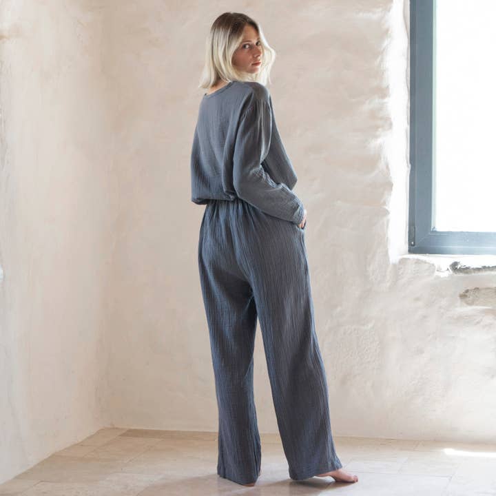 loom.ist - Vendita all'ingrosso Pantalone - Donna - Pantaloni in cotone a doppio strato di mussola9