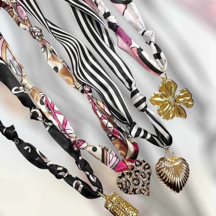 Freely Cece LLC - Wholesale Pendant/Charm Necklace - Trendy Scarf Charm NecklaceÂ