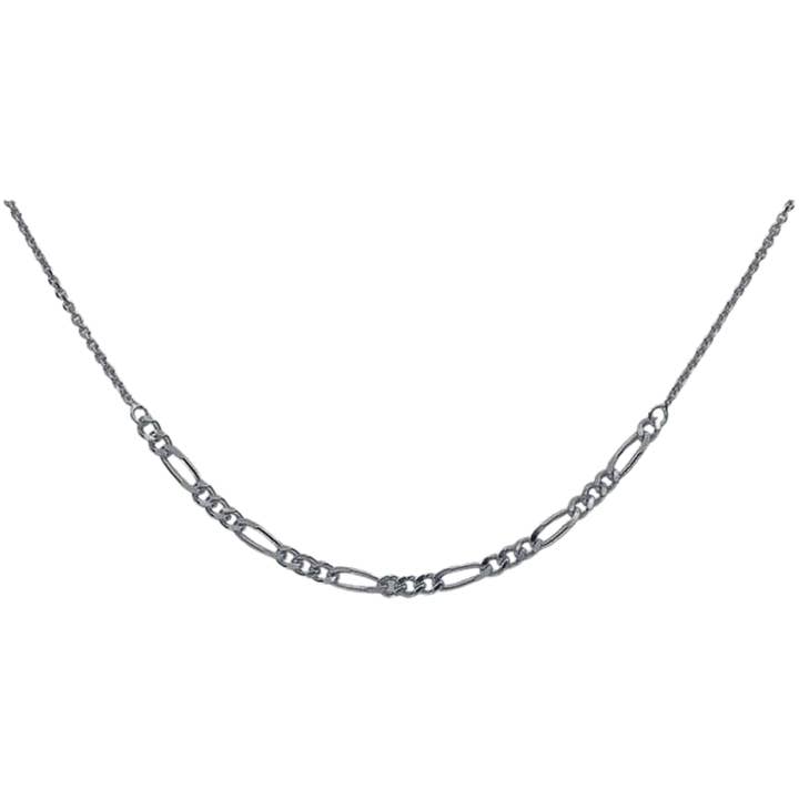 Figaro Cable Chain, 18", Dark Silver for wholesale by Rain City Forge