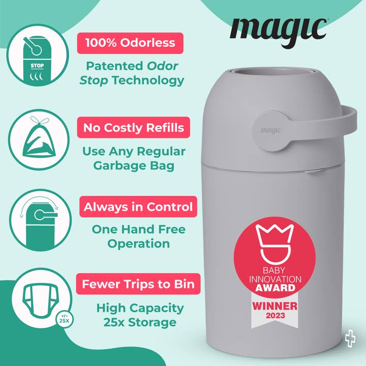 SHEERUN - Wholesale Diaper Caddy - Baby - Pure Magic Majestic Diaper Pail (Patented Odor-Stop System)18