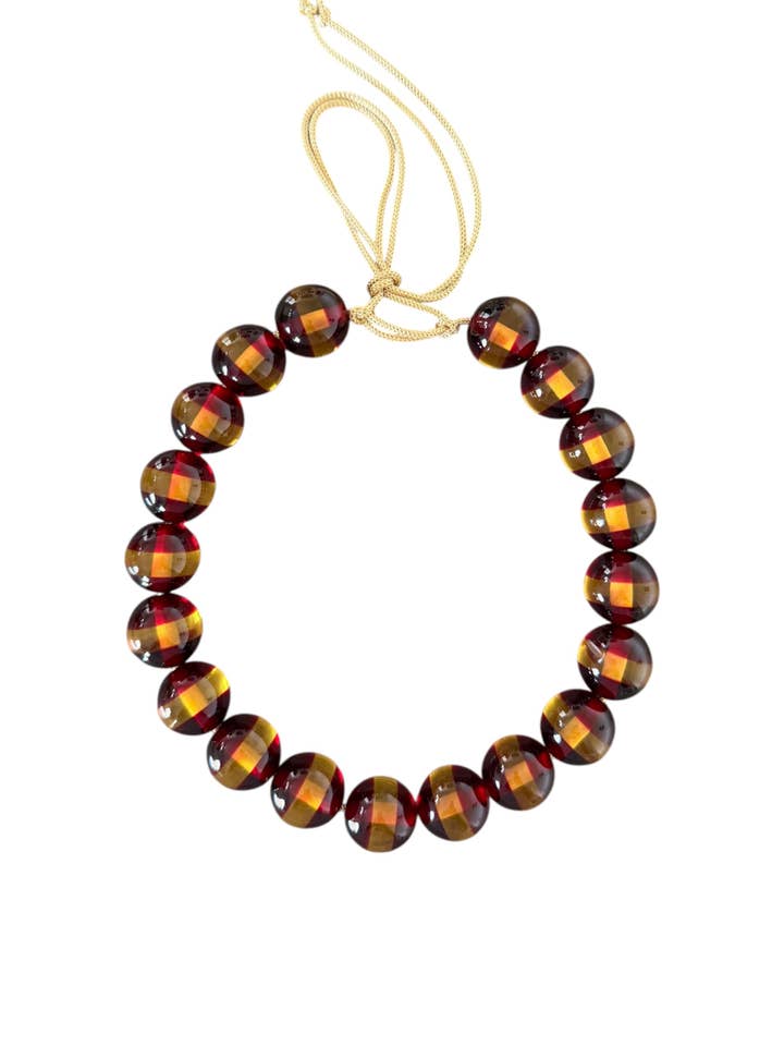 Chunky Beaded Necklace - Fall Plaid for wholesale by KMs GEMs