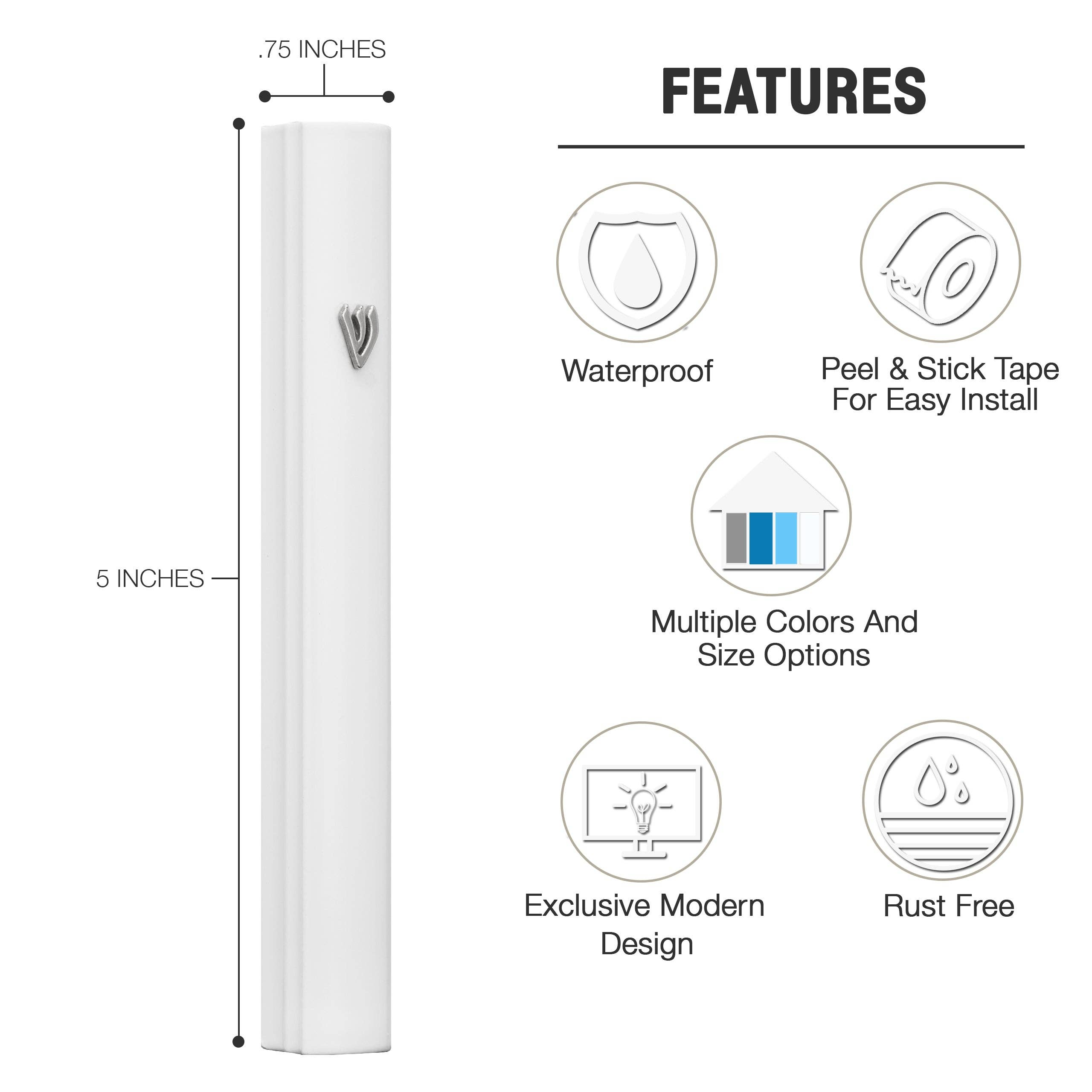 A&S Mezuzot - Vente Décorations de table - Étui Mezouza en aluminium31