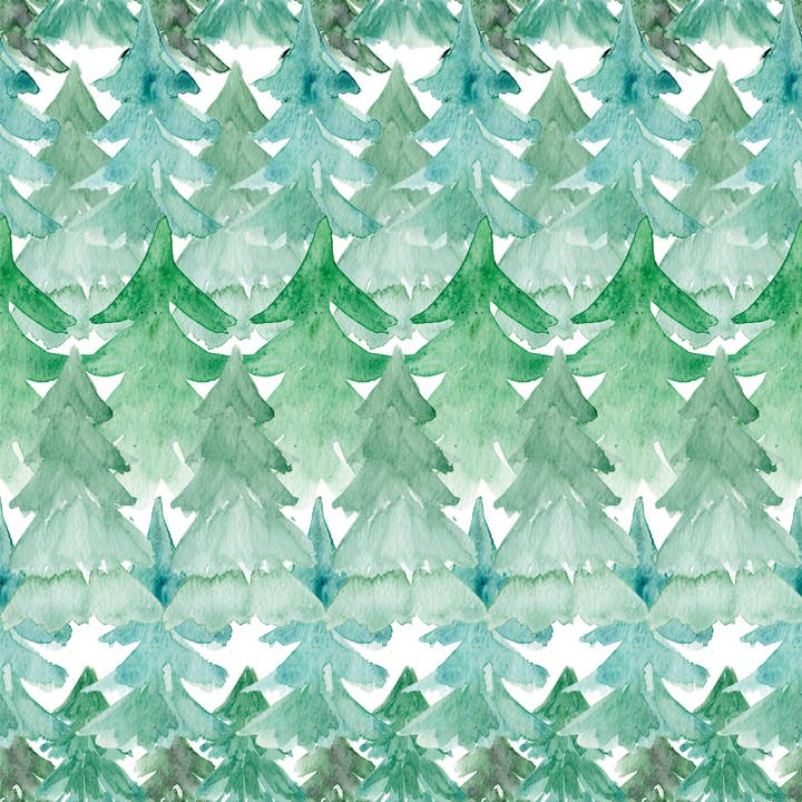 Papier cadeau de Noël vert | Emballage cadeau Pine Trees pour la vente par Waterleaf Paper Co.
