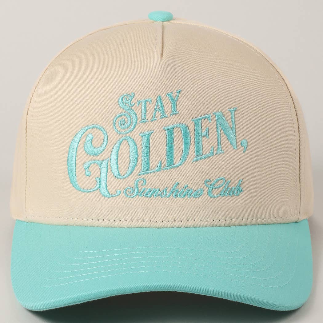 Fashion City - Vente Casquette de camionneur – femme - Casquette Trucker Brodée Stay Golden Sunshine Club35