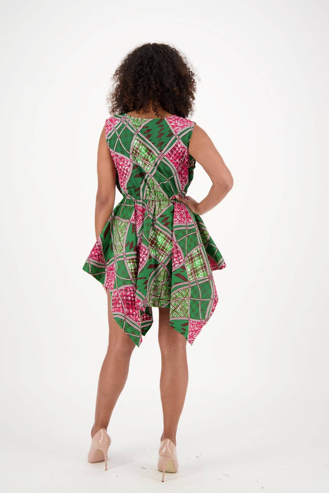 Advance Apparels - Wholesale Dress - Women's - African Patch Print Sleeveless Dress 21822