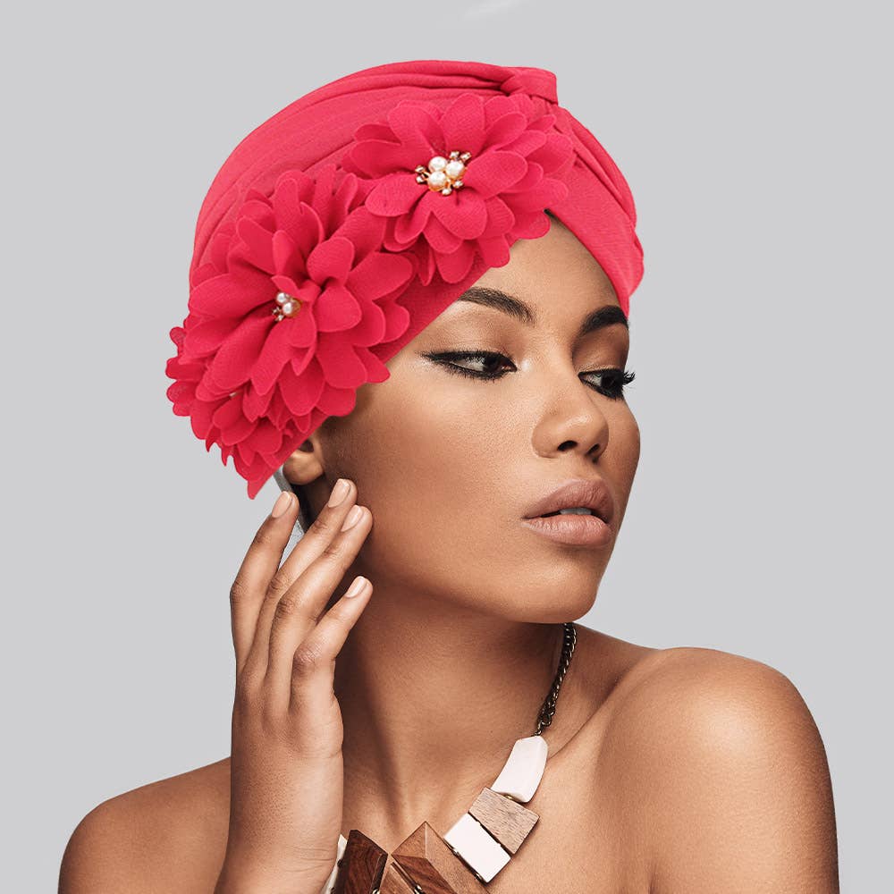 Sensibling Corp. - Vente Turban – femme - Chapeau turban orné de perles florales6
