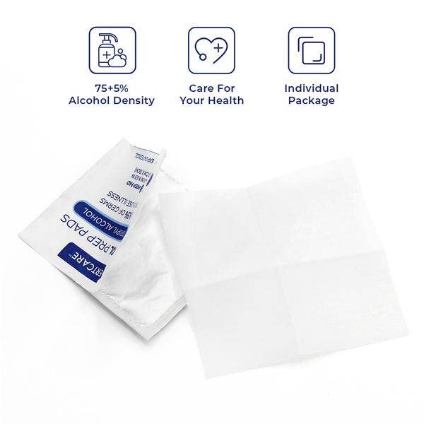 Vastmedic – wholesale Första hjälpen-kit – AlertCare 75% alkohol Prep Pads 2,4 x 2,4 tum (100 PC)