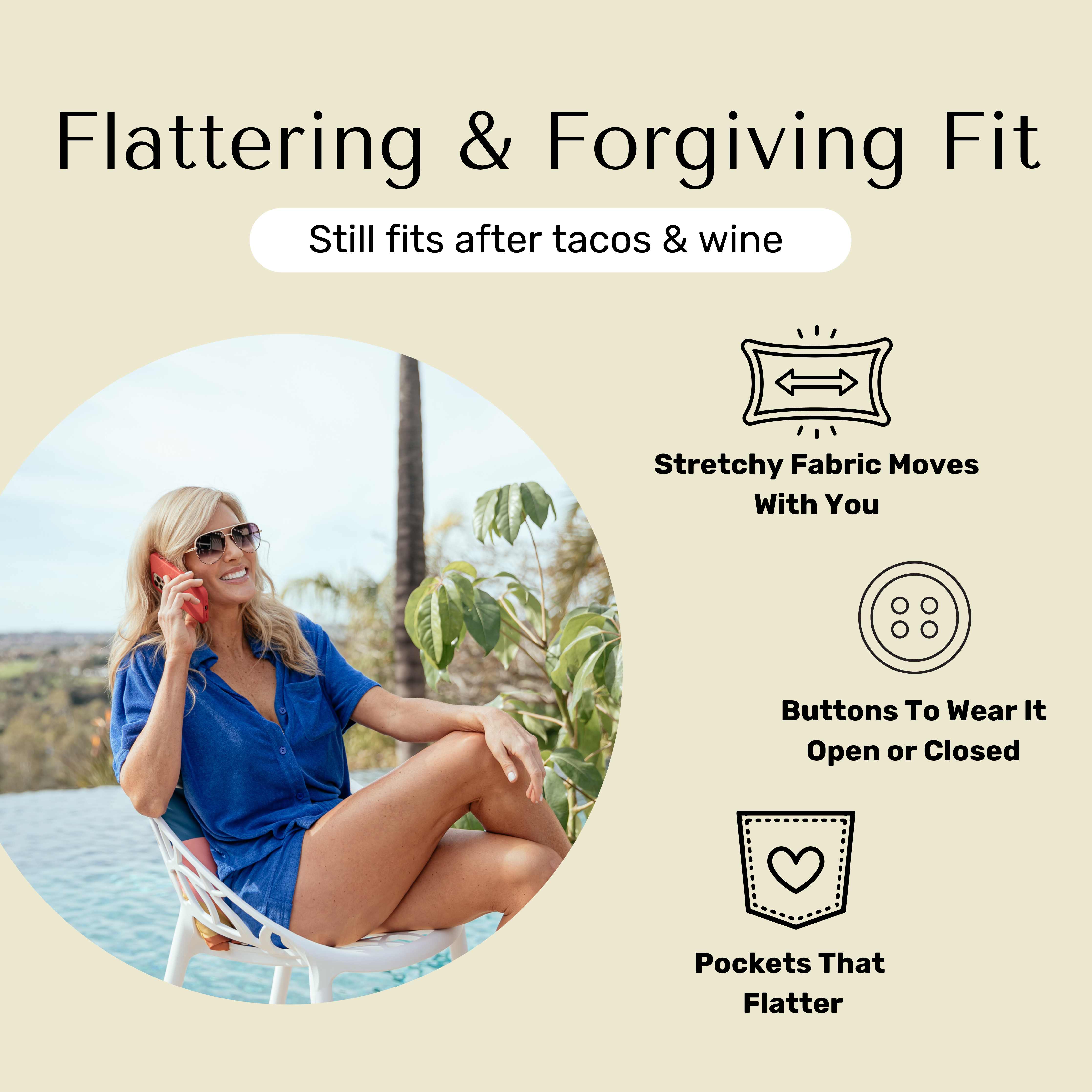 Bette - Wholesale Lounge Set - Women's - Cabana Blue Terry Cloth Shorts Set | Relaxed Lounge Style5