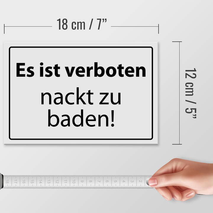 Femer - Wholesale Sign - Tin sign note 18x12cm Forbidden to bathe naked3
