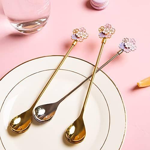 VIGOR - Wholesale Table Spoon (Cutlery) - Coffee Spoons Silverware Flatware Cherry Blossom Handle Coff3