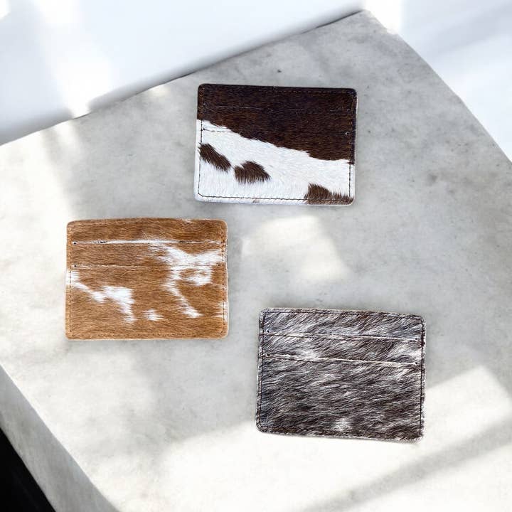 Western Linens - Wholesale Card Holder - Women's - Black Cowhide ID Credit Card Wallet