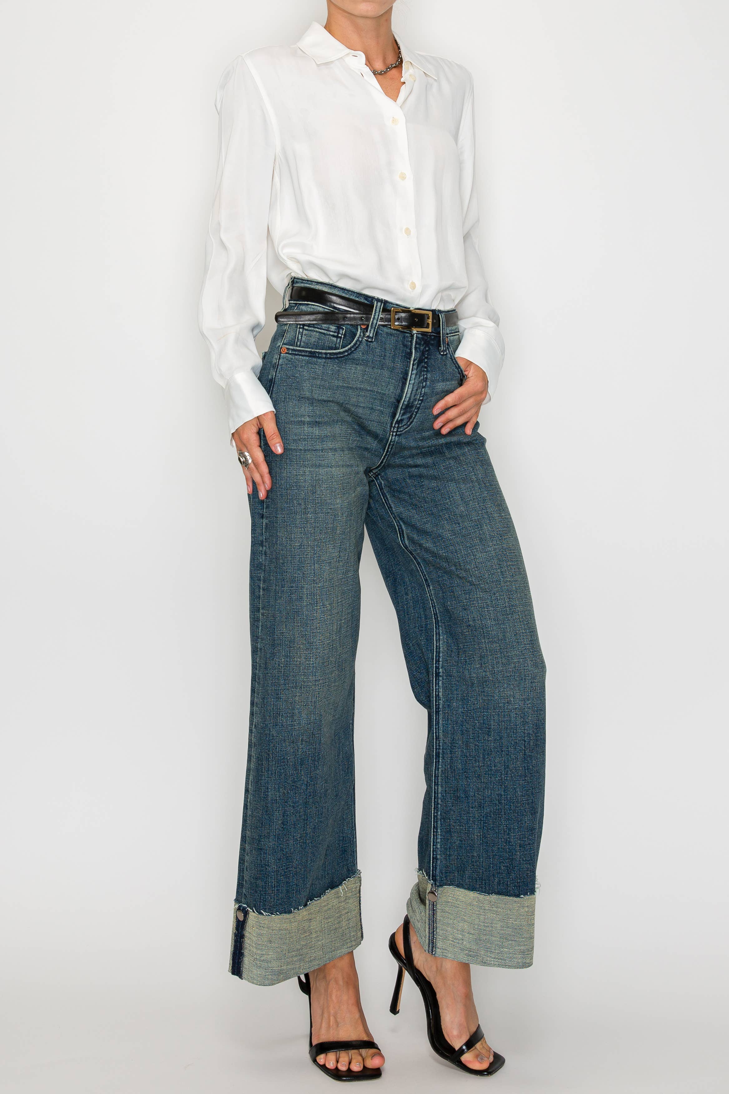 ARTEMIS VINTAGE - Wholesale Jeans - Women's - INSEAM TRANSFORM TUMMY CONTROL HIGH RISE WIDE LEG JEANS1