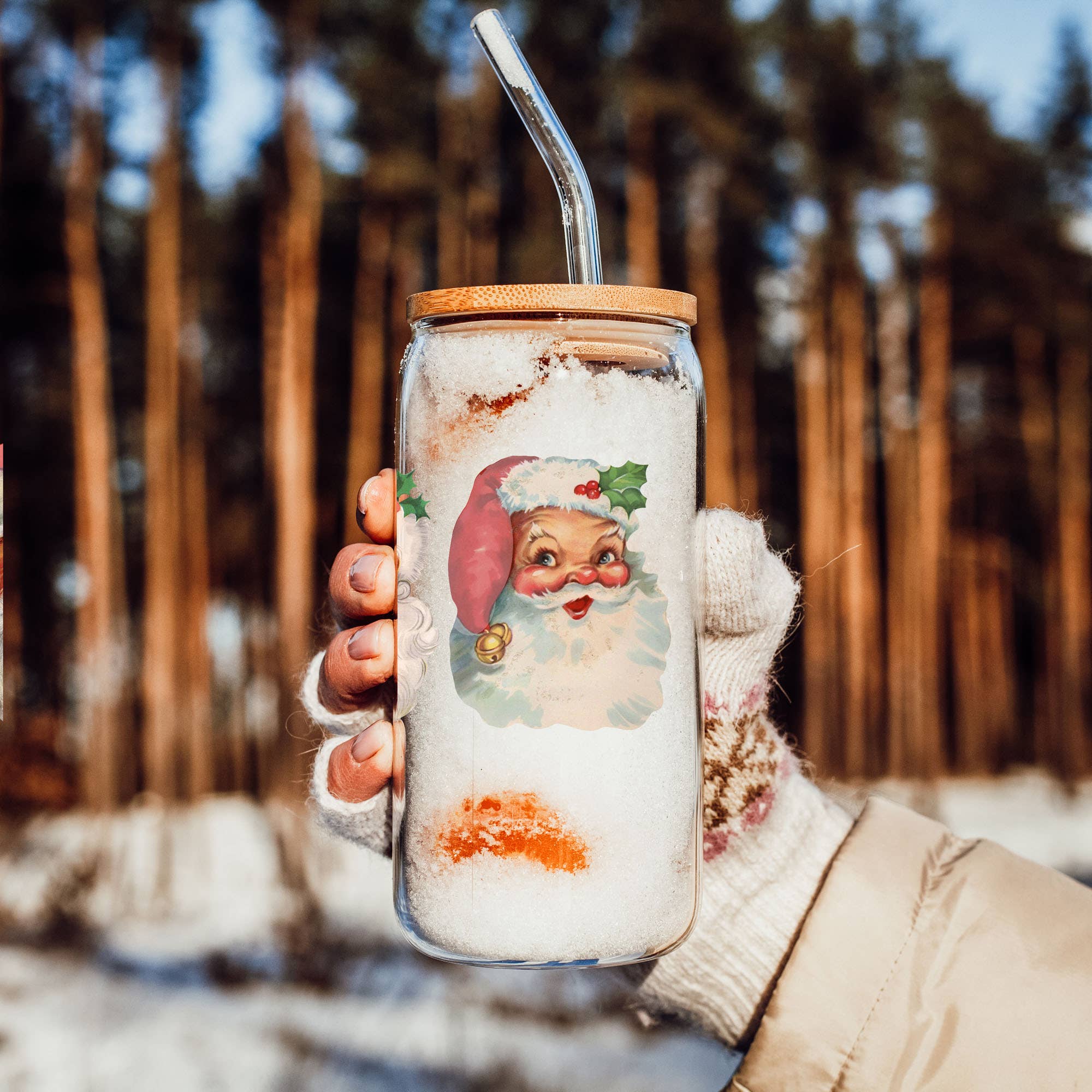 Gia Roma - Vente Gourde/bouteille isotherme - Verres en verre et cadeaux de cuisine de Noël Candy Cane89