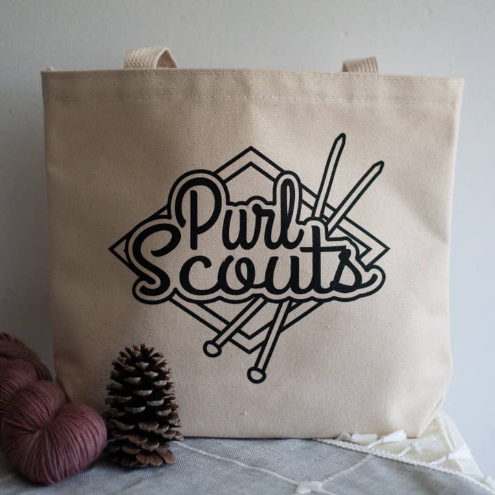 Camp Stitchwood - Wholesale Tote Bag - Women's - Purl Scouts Knitting Tote Bag