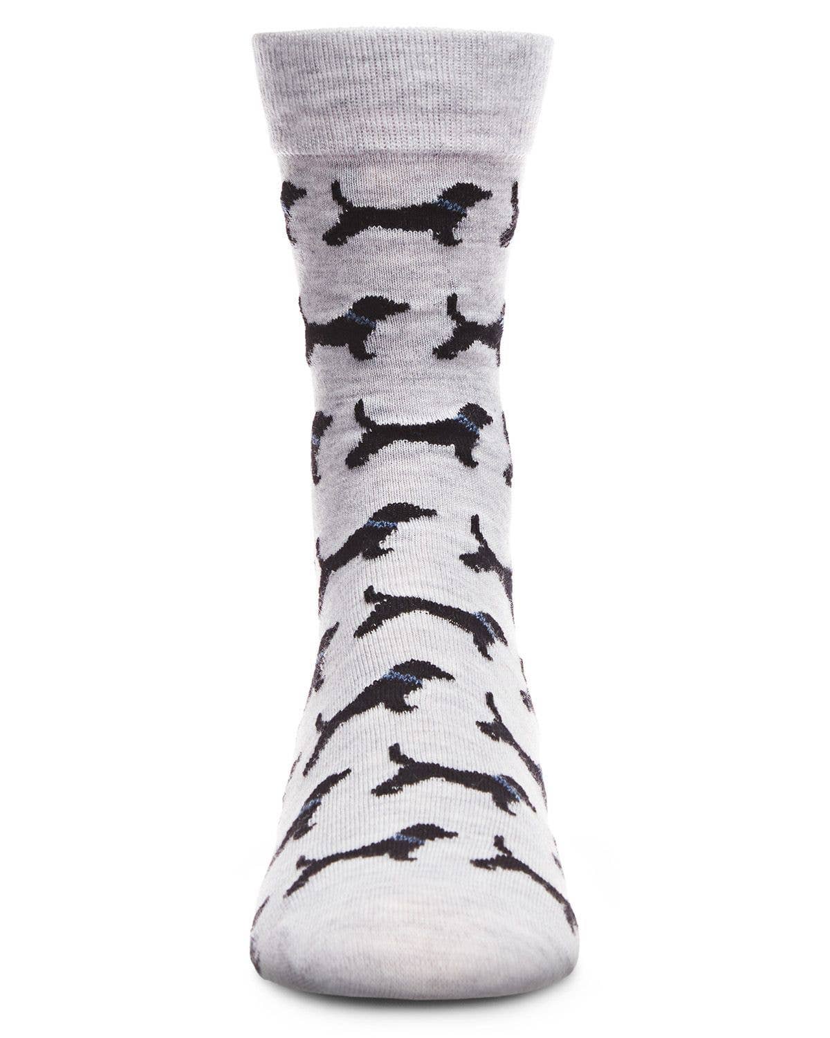 Light Gray Heather Black Labrador Retriever Cashmere Men's Crew Socks for wholesale on Faire1