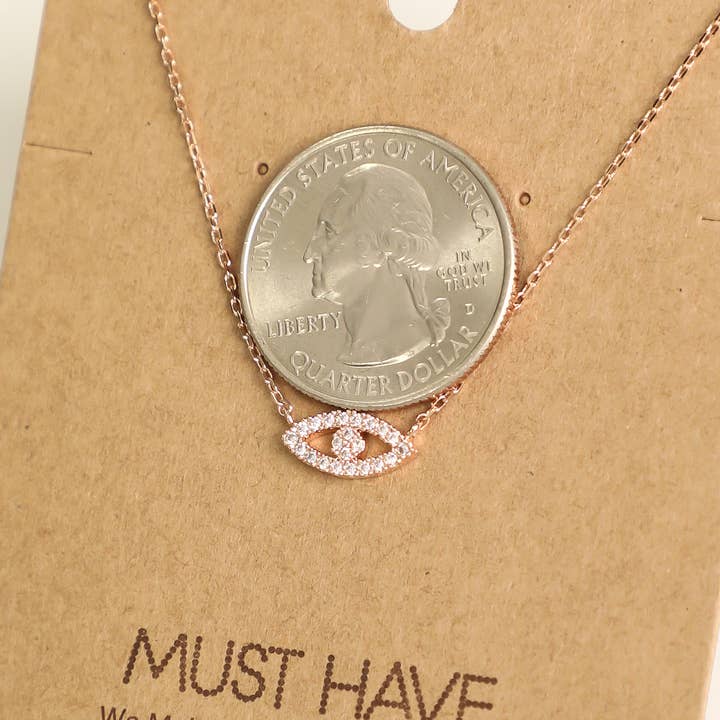 Fame Accessories - Wholesale Pendant/Charm Necklace - Evil Eye Jewel Pendant Necklace