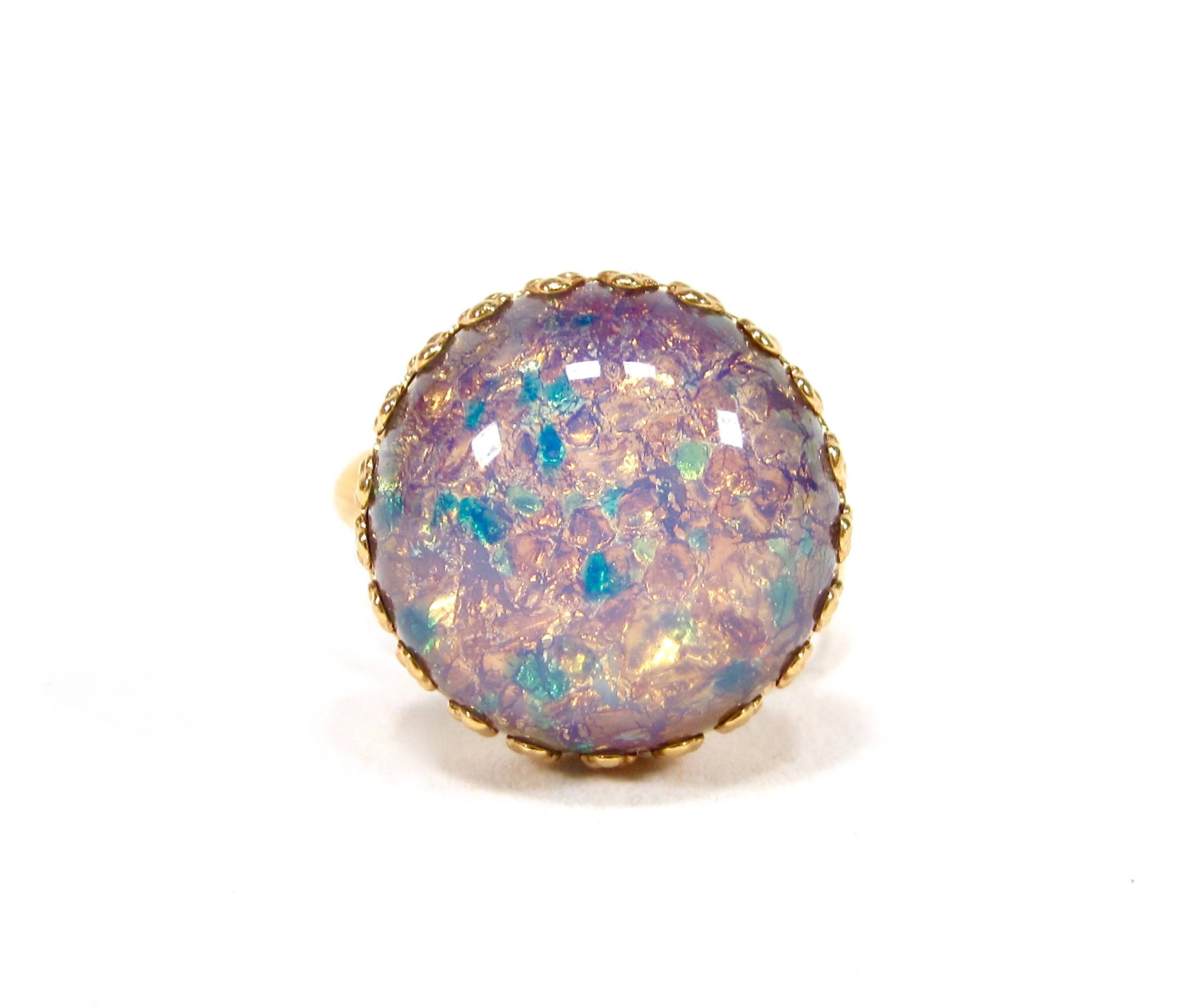 SoHo Schmuckmanufaktur – wholesale Cocktail/statement ring – Vintage Lilac Gold Fire Opal Ring0