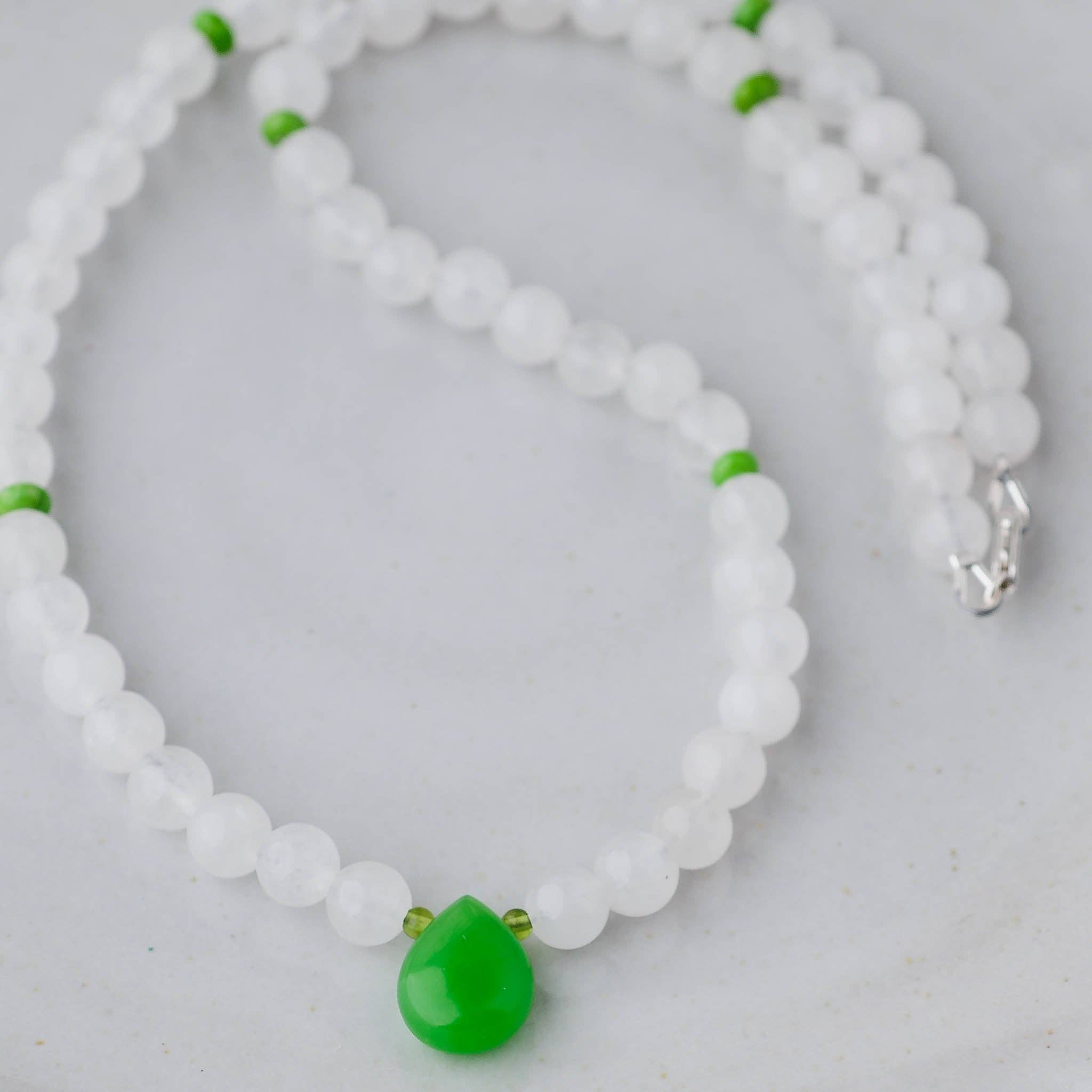 LoveGem Studio LLC - Wholesale Beaded/Pearl Necklace - Handmade Green Jade & Turquoise Necklace – Abundance and Protection Gemstone Jewelry by LoveGem Studio1