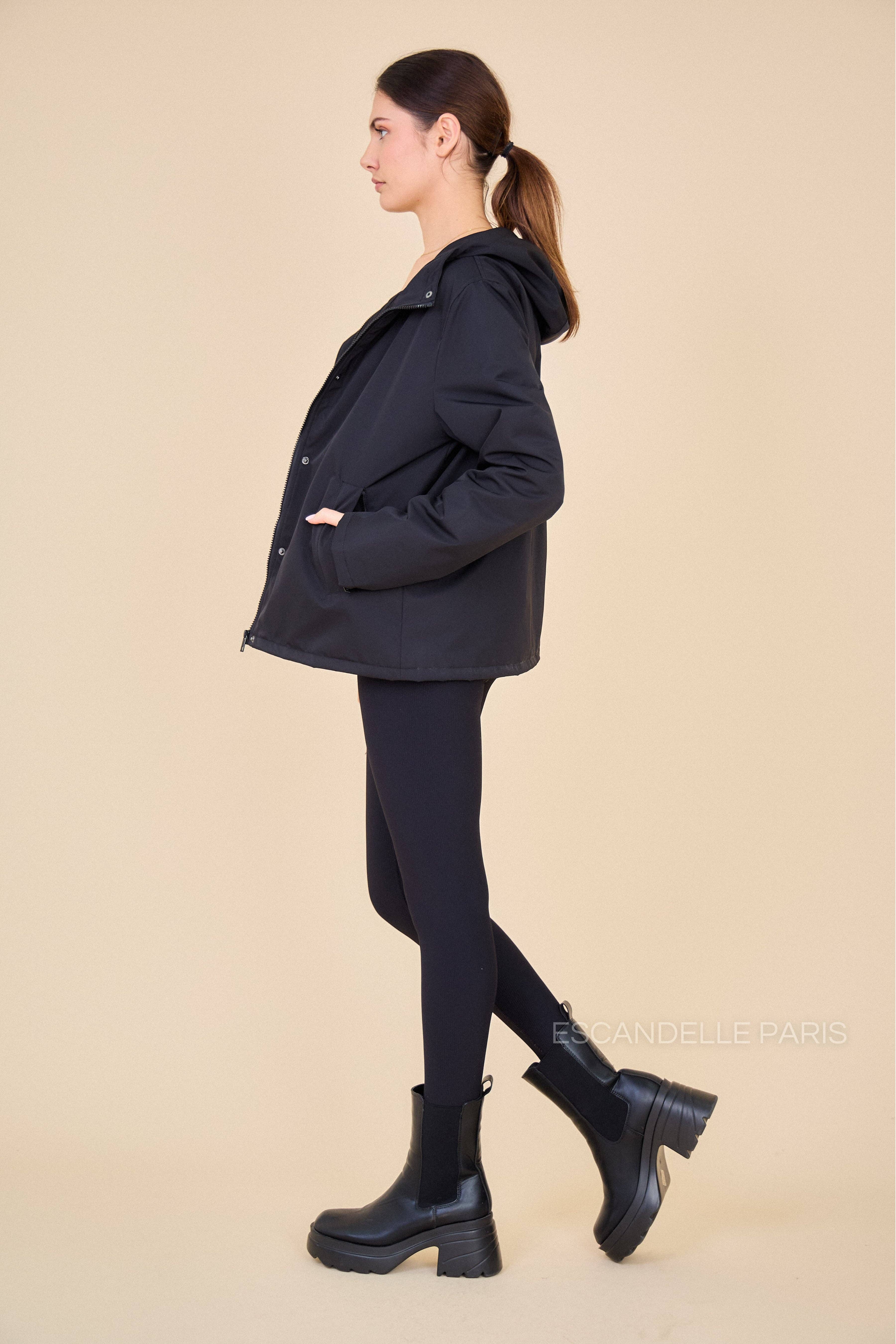 Escandelle Paris - Vente Coupe-vent – femme - Parka Courte Imperméable Doublure Matelassée14