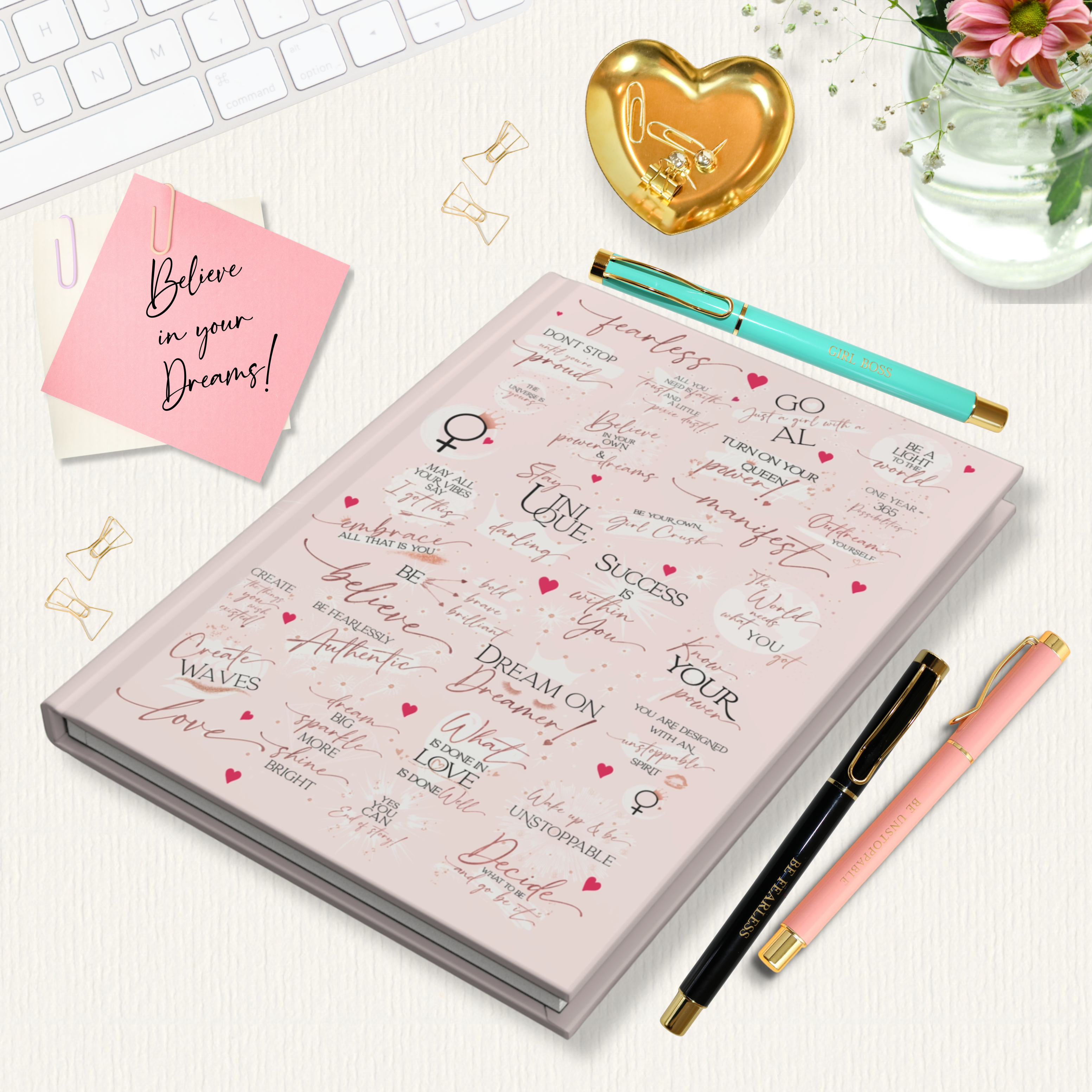 Girl Power 24/7 - Wholesale Journal/Diary - Girl Boss Hardcover Journal - Make an Impact! - Pink Rose1