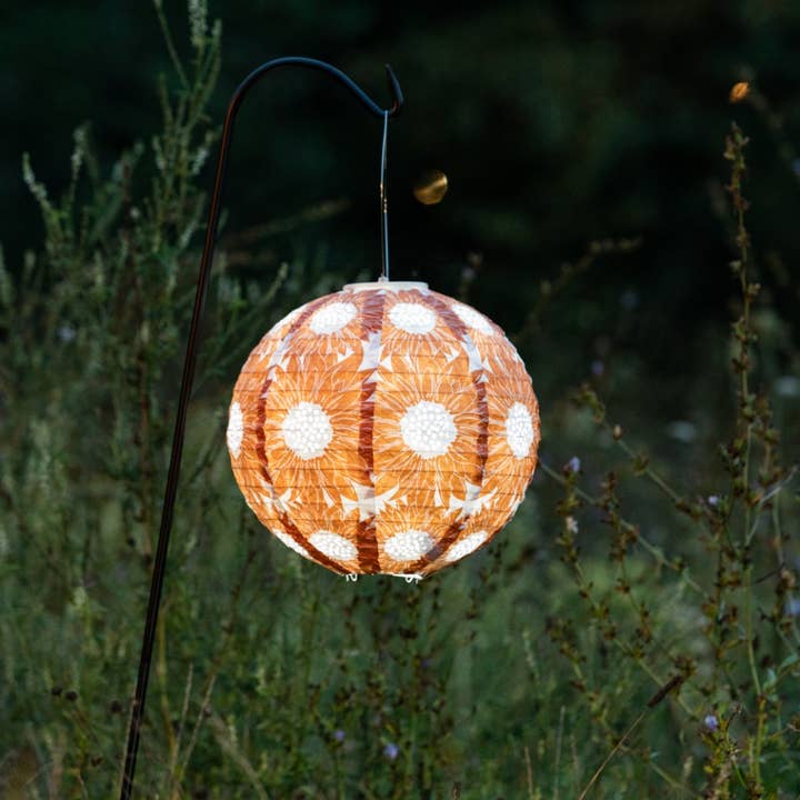 Allsop Home & Garden - Wholesale Buiten/gazonlicht - *NIEUW* Stella Print 12" Globe Solar Lantaarn - Zonnebloem Persimmon