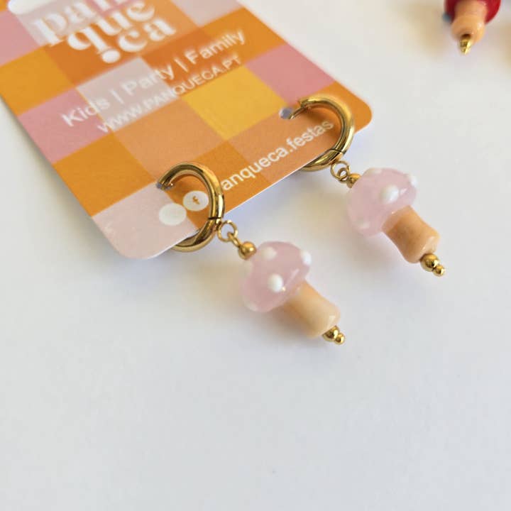 Ohrhänger | Mushroom | Rosa für den Großhandel von Panqueca