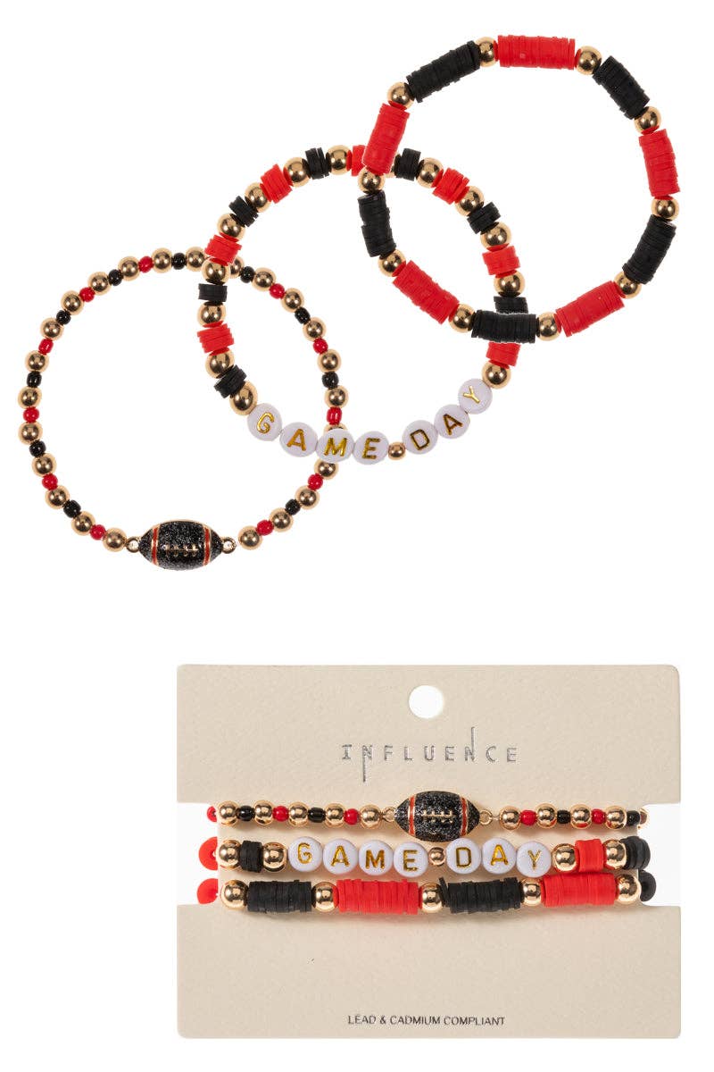 Designature New York - Wholesale Beaded Bracelet - Football Enamel Game Day Beaded Stretch Bracelet8