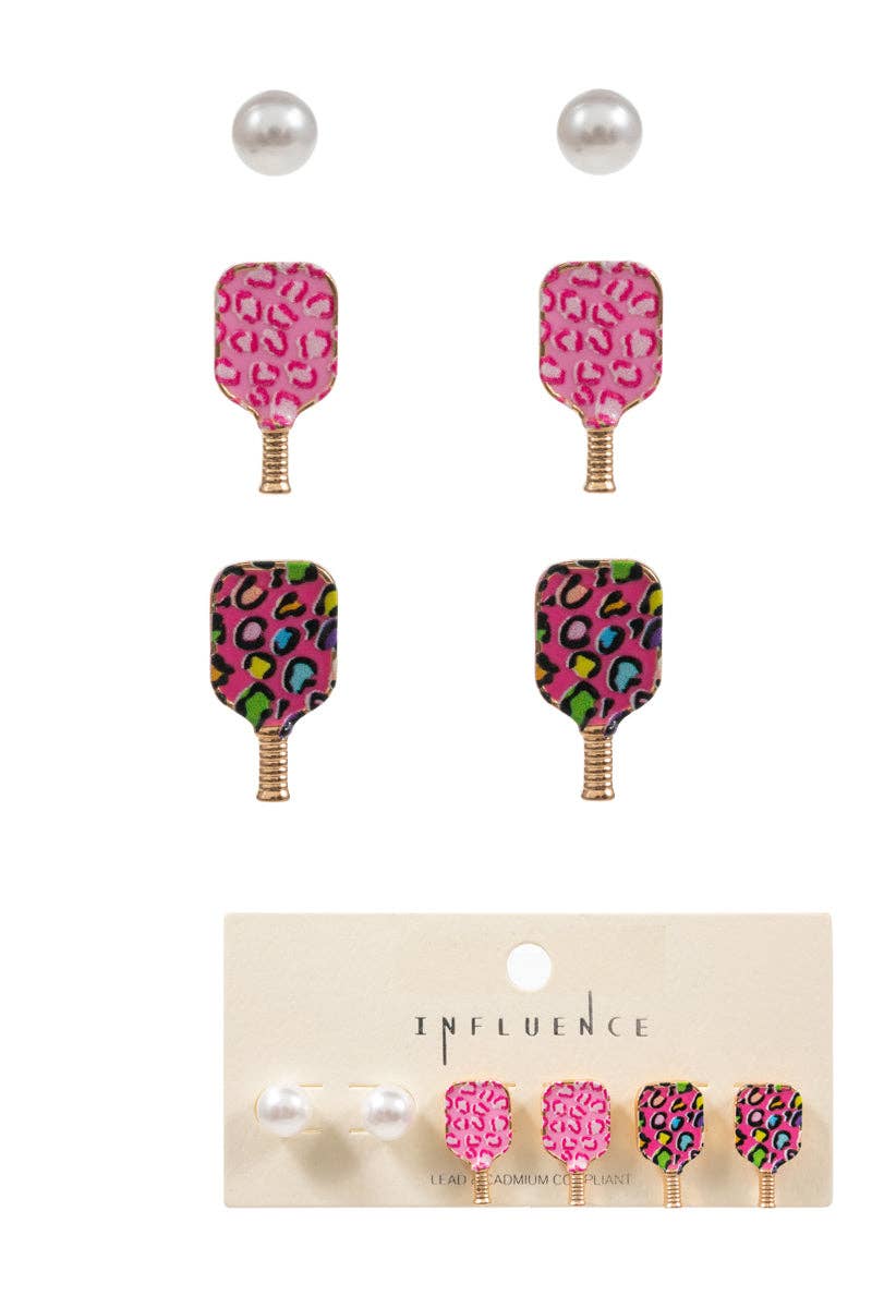 Designature New York – Brincos de pino por atacado – Brincos Desportivos Pickleball com estampa esmaltada com 3 conjuntos4