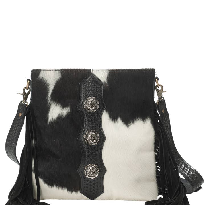 Leather Impressions Inc - Wholesale Crossbody bag – Women's - American Bison Western Style Hair on Hide Fringe Crossbody