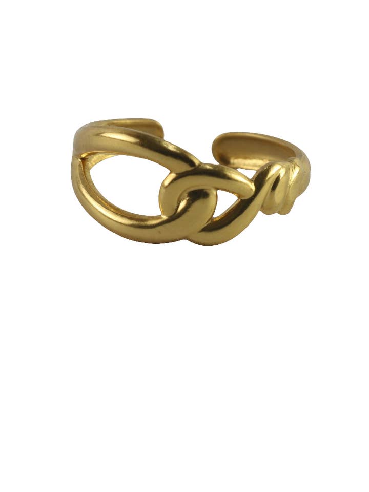 Anel ajustável feminino em aço inoxidável 18k – Elegante e Robusto por atacado de Positiva Jewelry