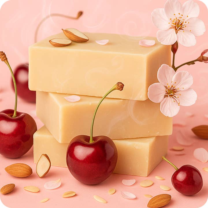 Cherry Almond Bar Soap 3 Pack for wholesale by Wax &. Wit Candles