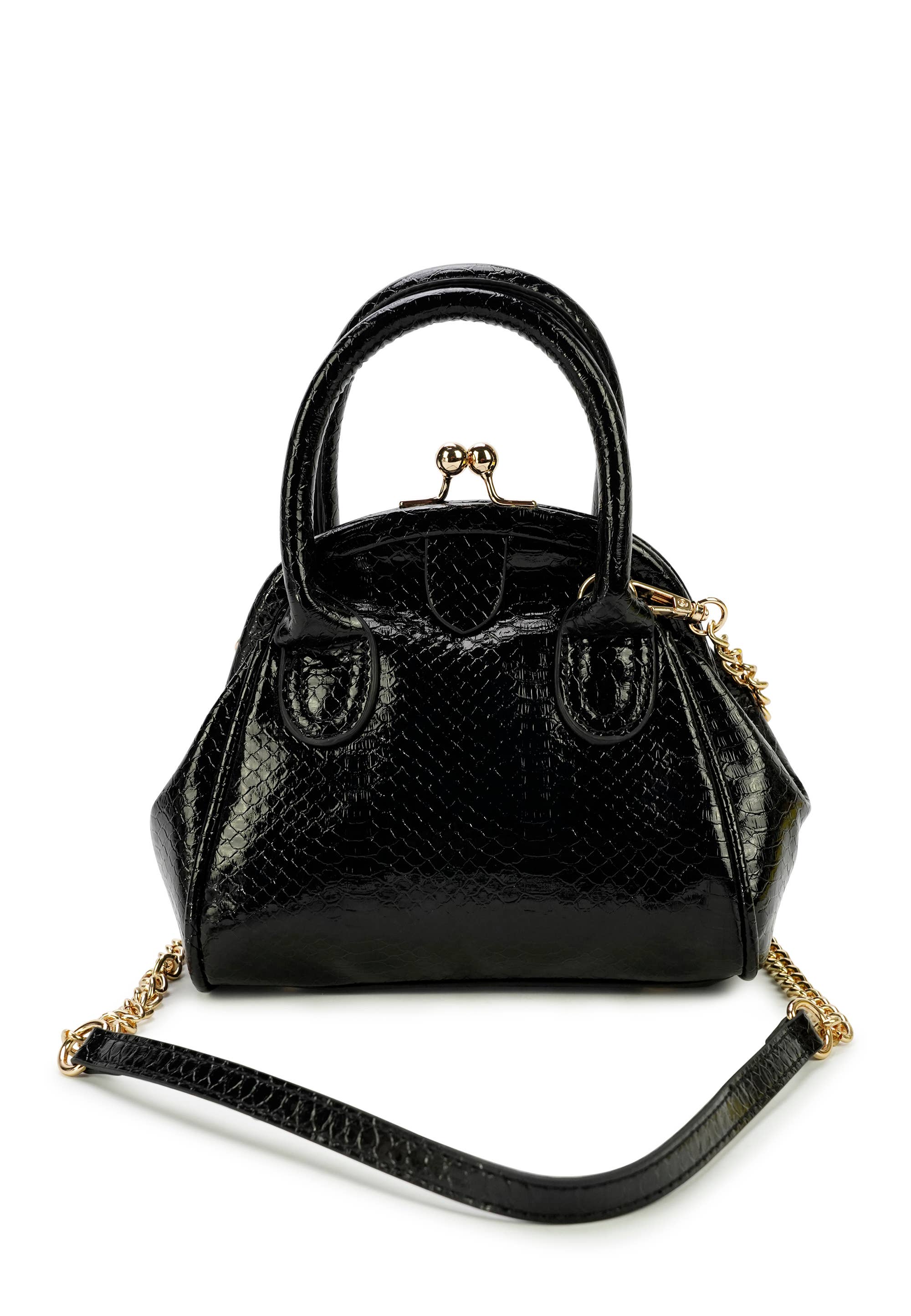 HJS - Wholesale Shoulder Bag - Women's - 'MARIPOSA' Crossbody Bag - Small Size with Snake Print0