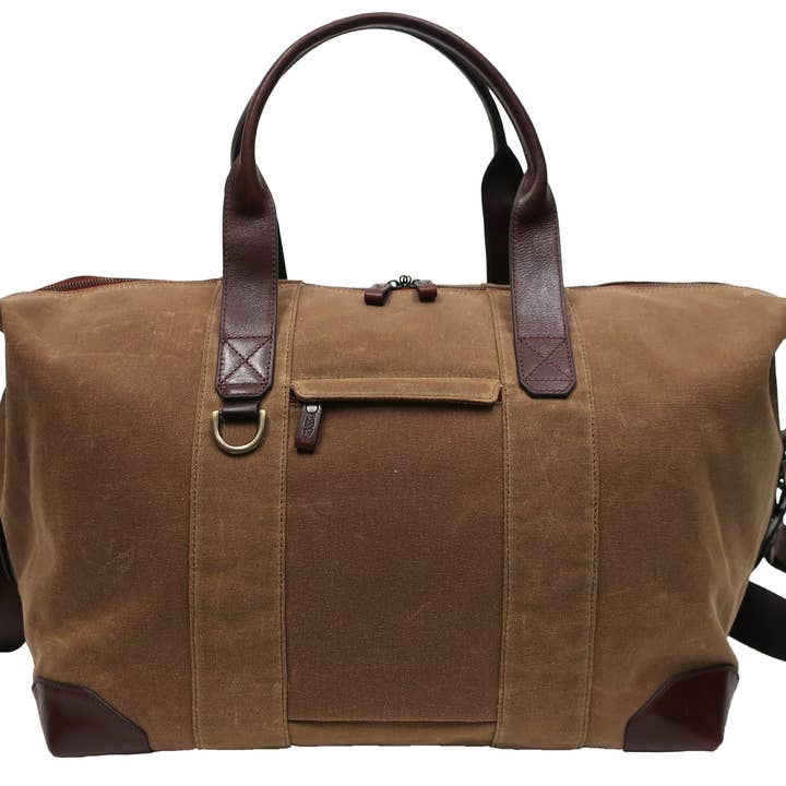 Sloan Waxed Canvas and Pull-up Leather Duffel Bag for wholesale by Boconi Bags & Leather Accessories