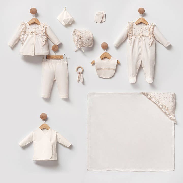 Omnis Pura – wholesale Klädesset - Baby – 100% bomull nyfödd flicka specialdesign 10st, 0-3M
