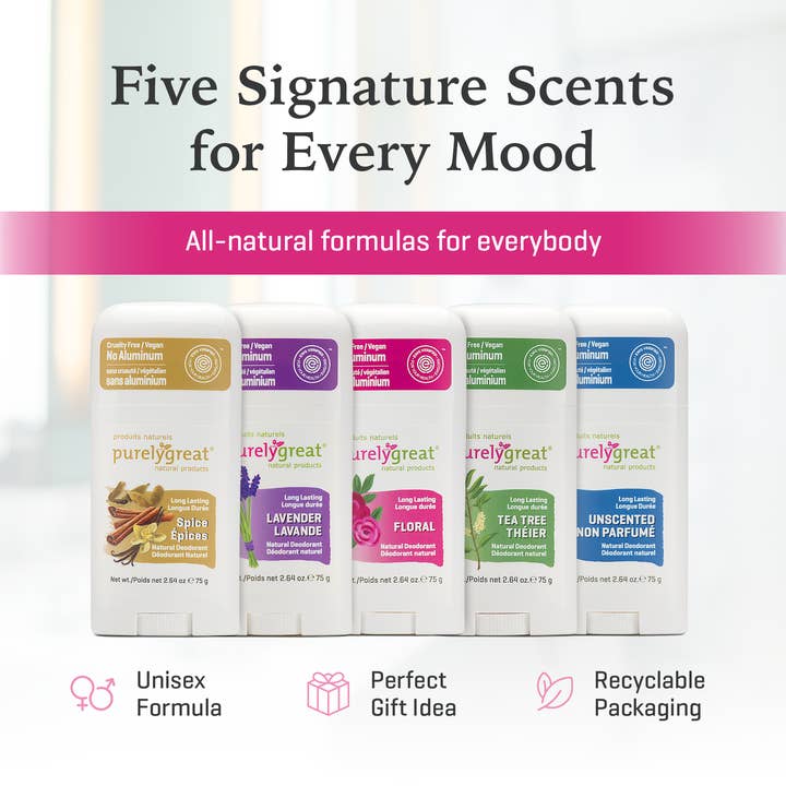 Purelygreat Natural Deodorants - Wholesale Deodorant - Unisex - Purelygreat Stick Deodorant - Floral9