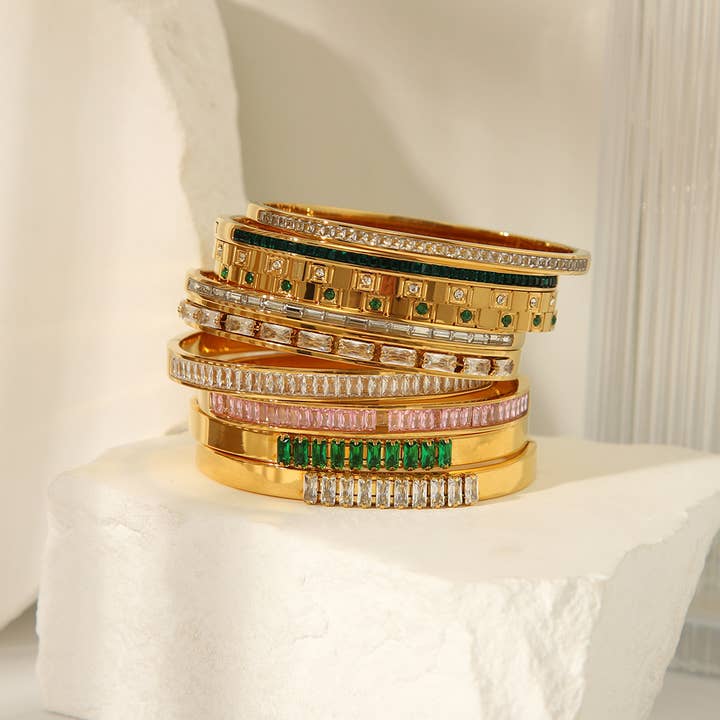 Sweet Cherry Sky - Wholesale Bangle Bracelet - Gold Plated Bangle Bracelets
