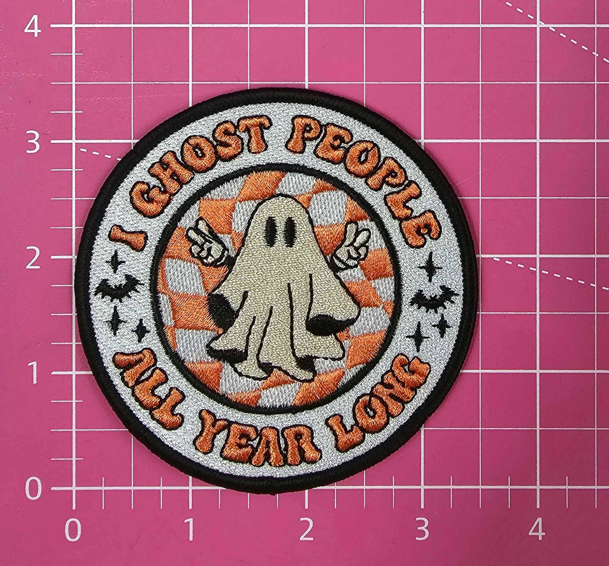 Scratch Decor - Wholesale Patch - 'I Ghost People All Year Long' Embroidery Iron On Patch2