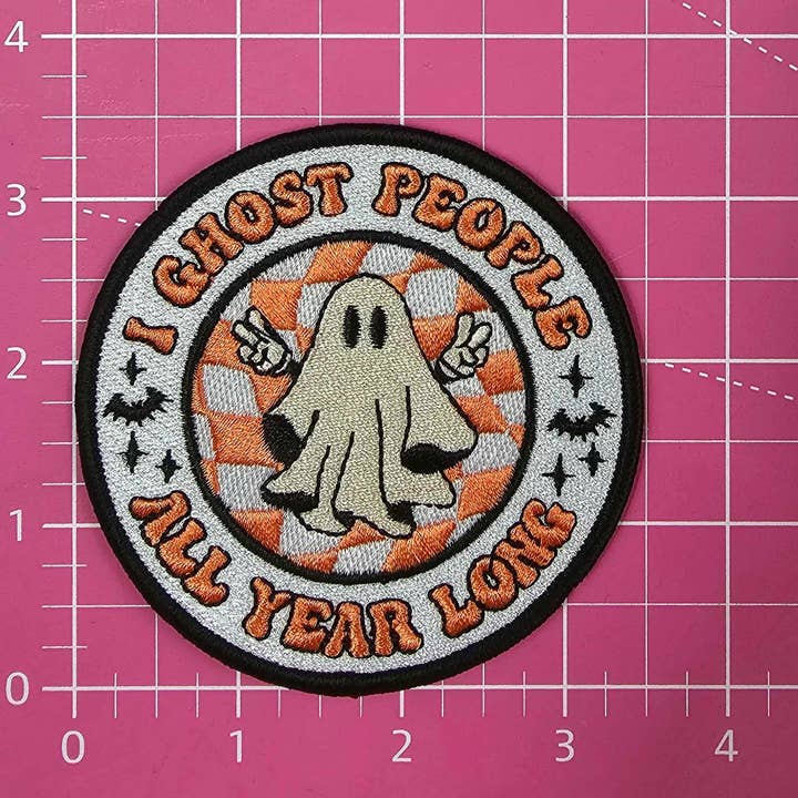 Scratch Decor - Wholesale Patch - 'I Ghost People All Year Long' Embroidery Iron On Patch2