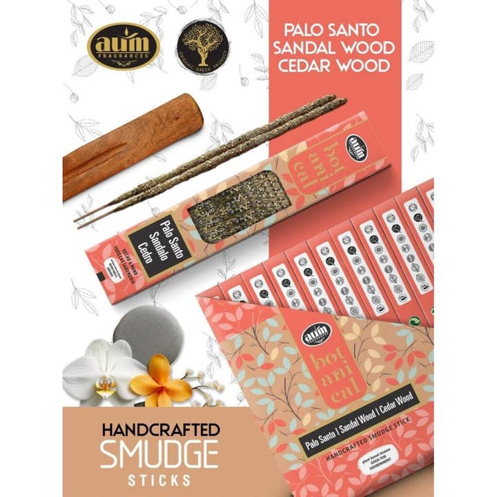 AUM Fragrances - Wholesale Smudge Stick - Aum Botanico 25g Palo Santo/Sandalwood/Cedar