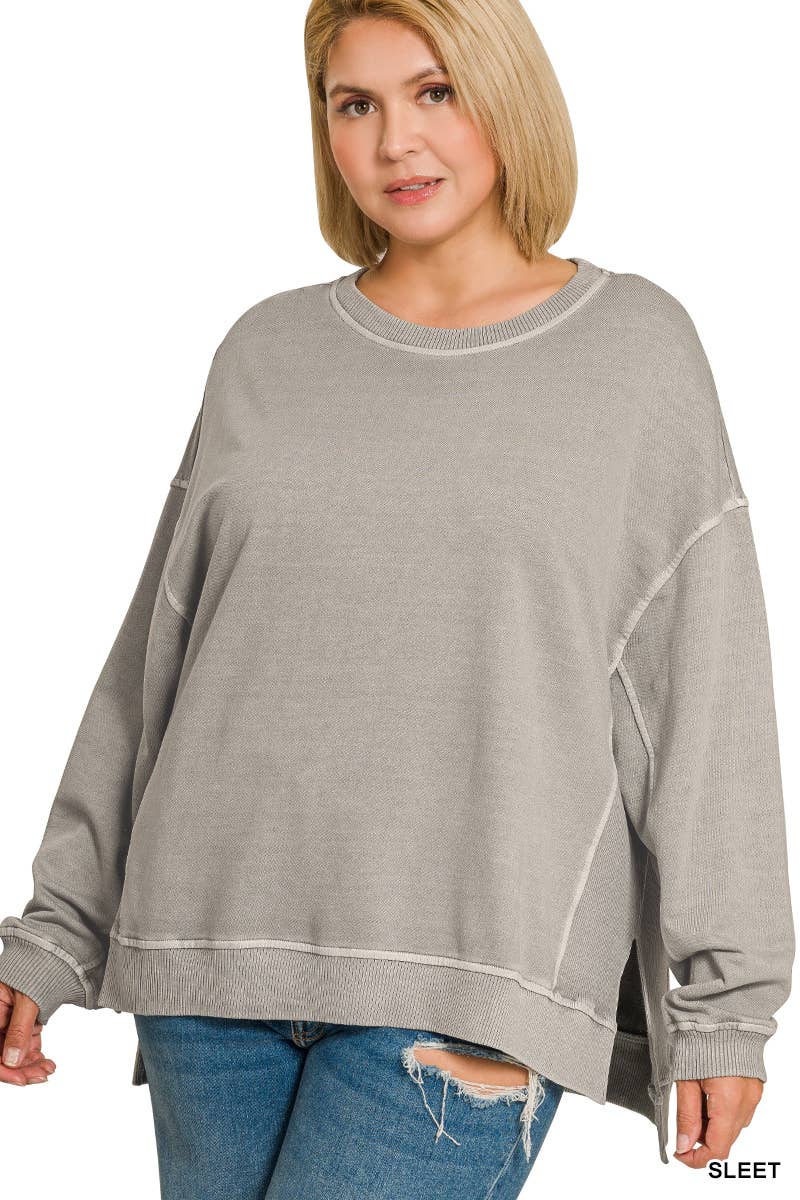 Vanilla Monkey – wholesale Sweatshirt – Women's – Plus F/terry Pigment Dye And Enzyme Washing Pullover9