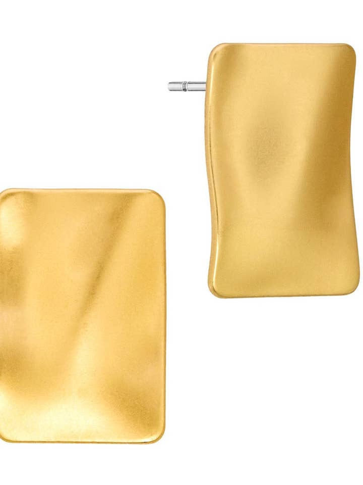 Molten Gold Rectangle Studs for wholesale by Tidal Creek Boutique
