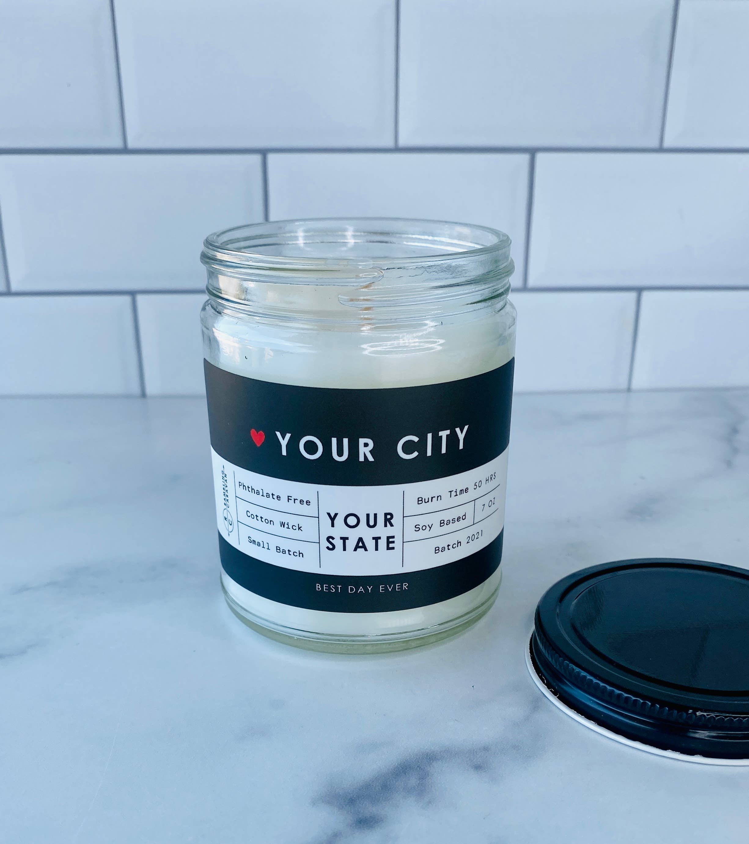 Rambling Caravan - Wholesale Jar/Filled Candle - Your City-Your State Custom Order Candle12