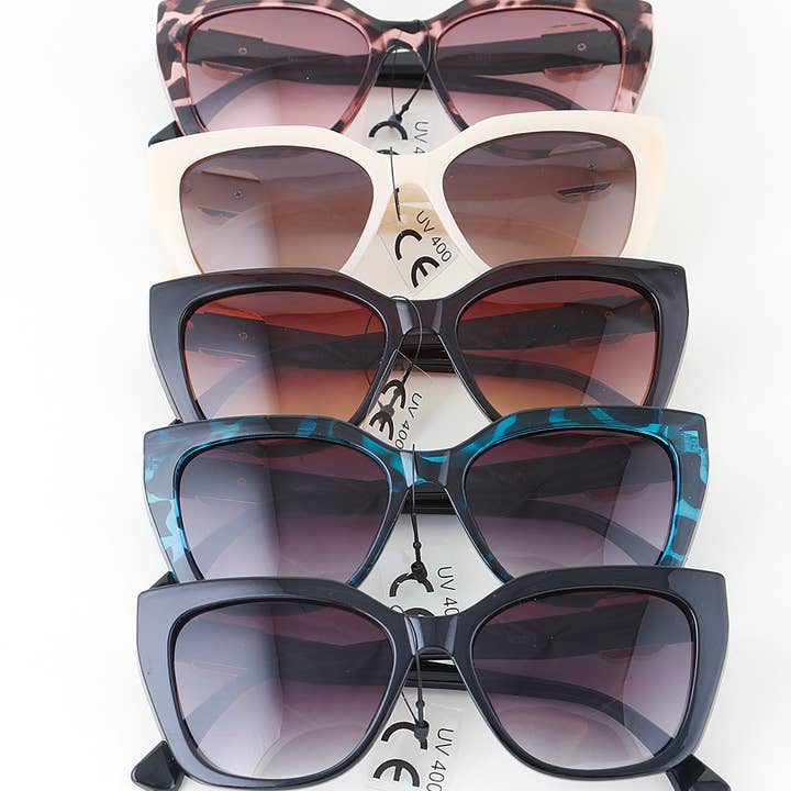 MIX Double Luxury OO Animal Print Cateye Sunglasses for wholesale on Faire