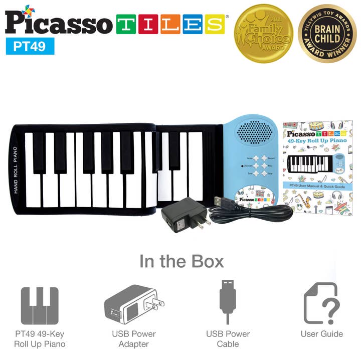 PicassoTiles - Wholesale Musical Toy - Kids & Baby - PicassoTiles Flexible Roll-Up Piano Keyboard6
