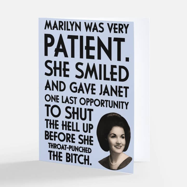 Marilyn was very patient. She smiled and gave Janet... for wholesale by Very Funny Vintage by Weird & Wrong