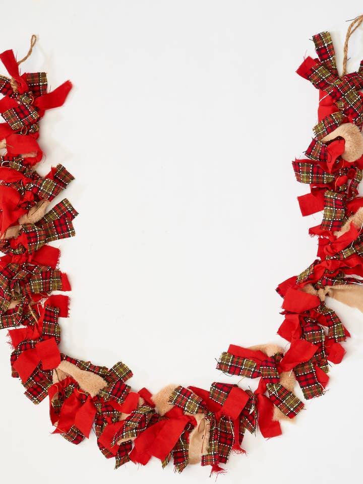 71 In Christmas Rag Tye Garland for wholesale by WORTH IMPORTS